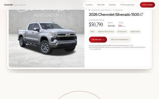 Cavender Auto Family, further down the page