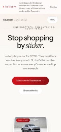 Cavender Auto Family on a phone