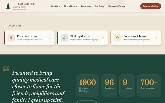 Cedar Grove Medical Group, further down the page