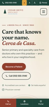 Cedar Grove Medical Group on a phone