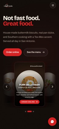 Copper Kettle Biscuit Co. on a phone