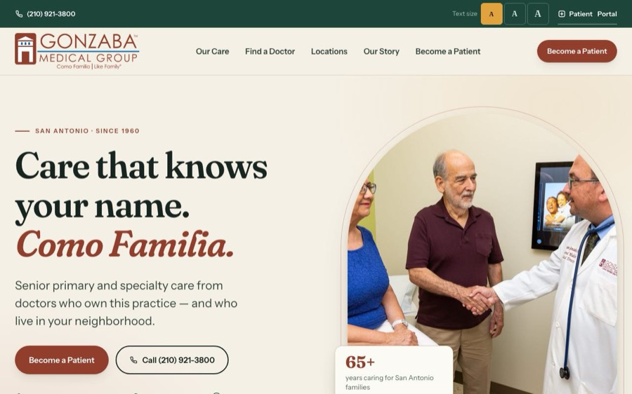 Gonzaba Medical Group, top of the page