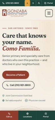 Gonzaba Medical Group on a phone