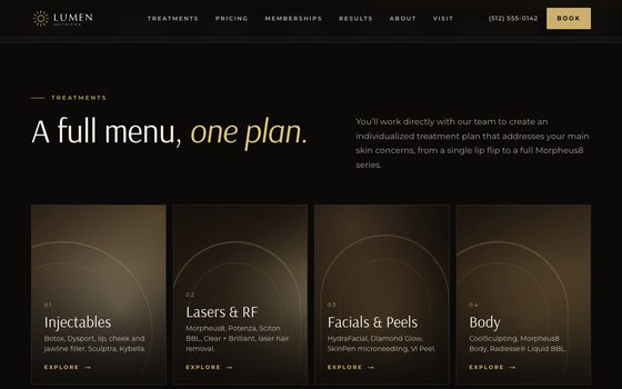Lumen Aesthetics, further down the page