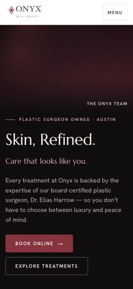 Onyx Skin Studio on a phone
