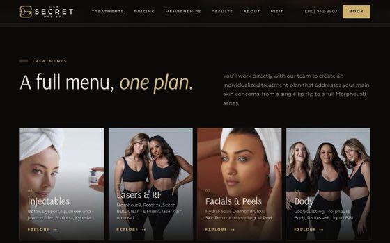 It's A Secret Med Spa, further down the page