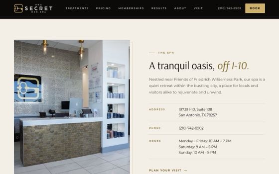It's A Secret Med Spa, further down the page