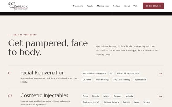 Spa Black, further down the page