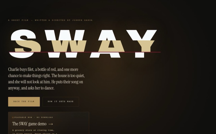 SWAY, top of the page